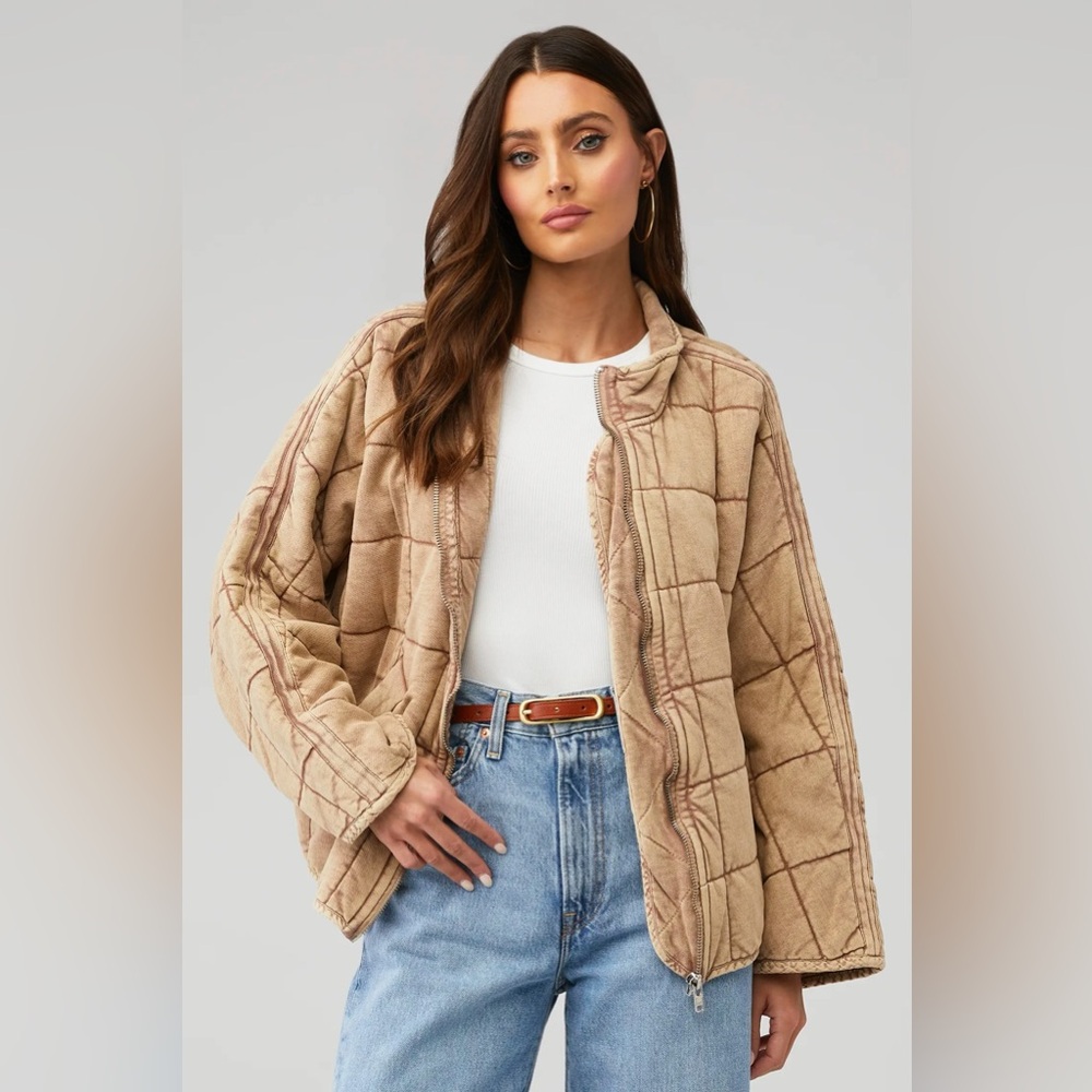Free people dolman quilted knit jacket